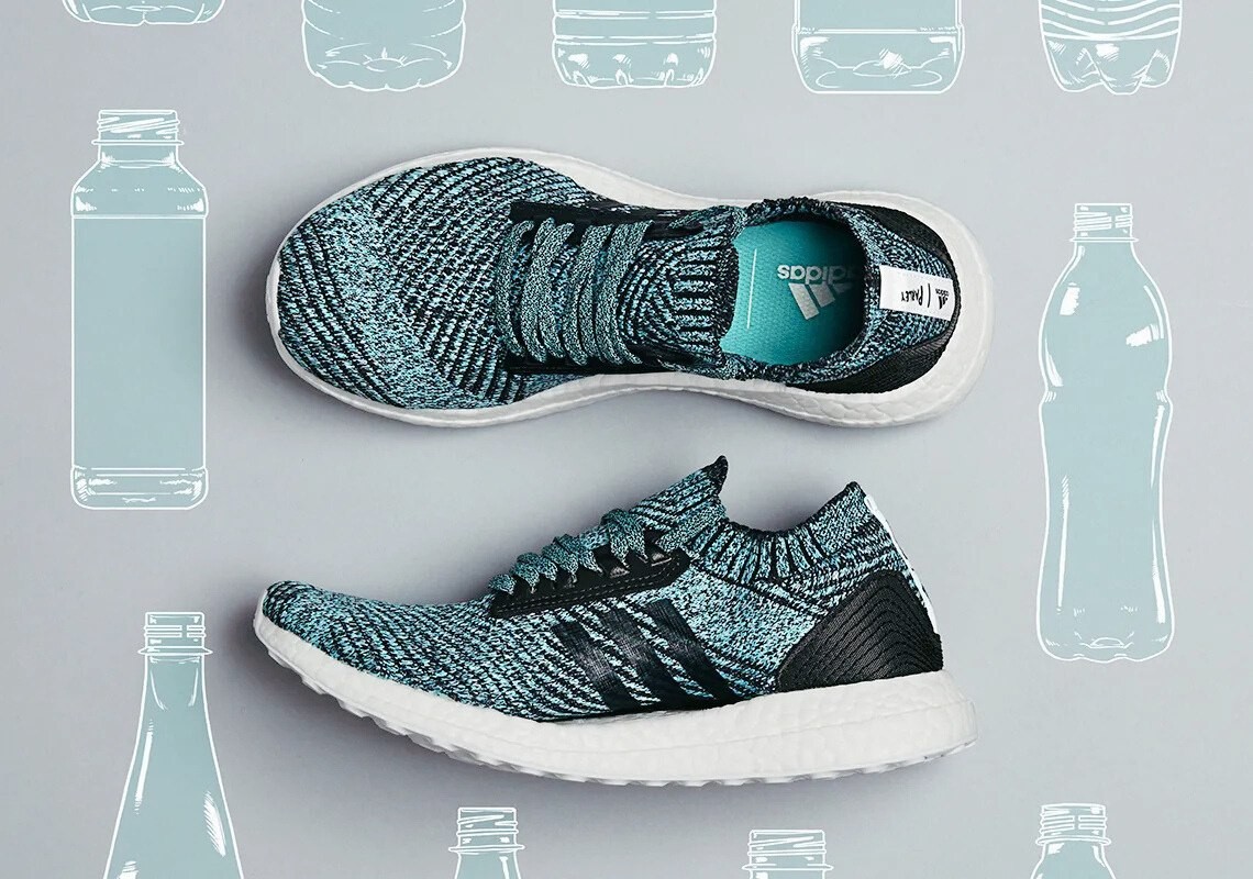 Parley yarn spun from intercepted marine plastic.